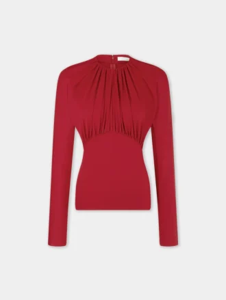 Top de jersey con detalles fruncidos