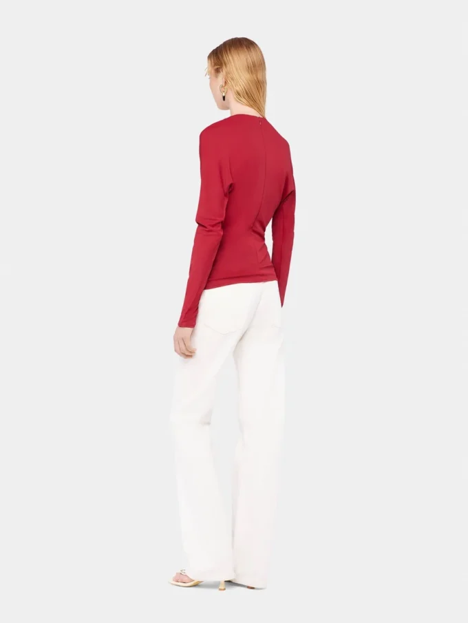 Top de jersey con detalles fruncidos